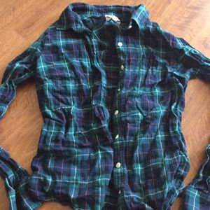 J Crew Plaid Black Watch Shirt Button Up